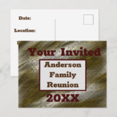 Famille Réunion Elégant Golden Abstrait Invitation (Devant / Derrière)