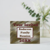 Famille Réunion Elégant Golden Abstrait Invitation (Debout devant)