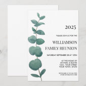Famille Réunion Élégante Eucalyptus Invitation (Devant / Derrière)