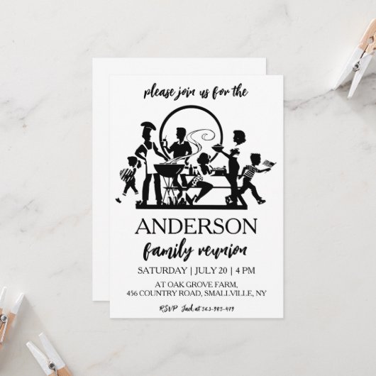 famille réunion famille invitation (Devant/Arrière en situation)