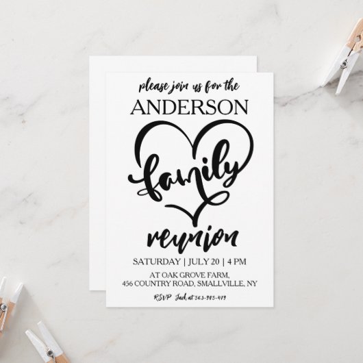 famille réunion famille invitation (Devant/Arrière en situation)