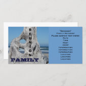 Famille Réunion Invitations Ocean beach Blue Waves (Devant / Derrière)