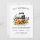 Famille Réunion Sunflowers Lavender Invitation (Devant)