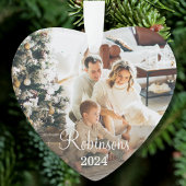 Famille simple 2 Photo Nom personnalisé Script & A