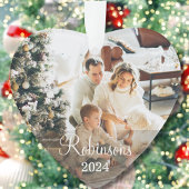 Famille simple 2 Photo Nom personnalisé Script & A