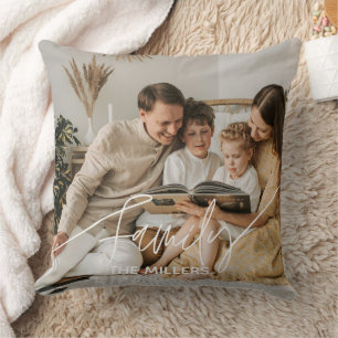 Famille Texte superposer boho classe cosy oreiller