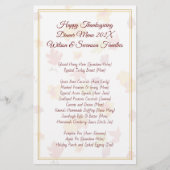 Famille Thanksgiving Diner Menu Chefs Nom (Devant)