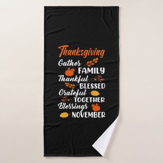 Famille Thanksgiving Gather (Serviette de bain)