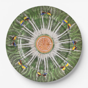 Famille Vert Chinoiserie Dinnerbord Papieren Bordje