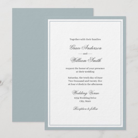 Familles de scripts élégants classiques Invitation (Devant / Derrière)