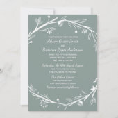 Familles mixtes Faire-part de mariage verte (Devant)