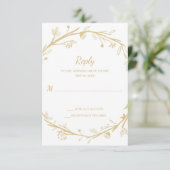 Familles mixtes Gold Wreath Wedding RSVP (Debout devant)