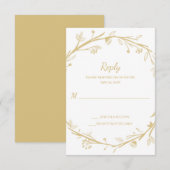 Familles mixtes Gold Wreath Wedding RSVP (Devant / Derrière)