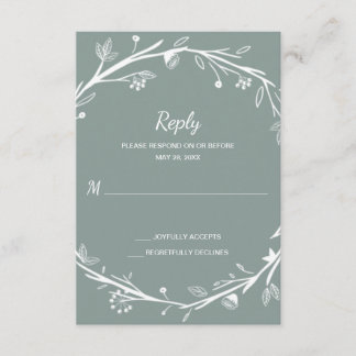 Familles mixtes Green Wreath Wedding RSVP