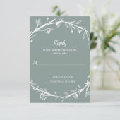 Familles mixtes Green Wreath Wedding RSVP (Debout devant)