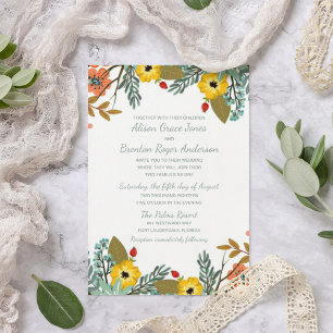 Familles mixtes Jardin Faire-part de mariage Flora