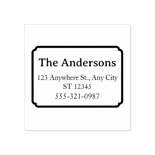 Family Address Stamp – Name, Address & Phone Rubberstempel (Afrduk)