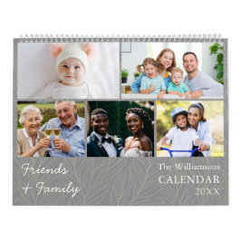 Family and Friends Gray Multi Photo Calendar Kalender