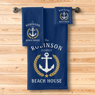 Family Beach House Ancre Gold Laurel Star Navy