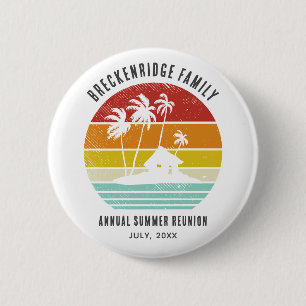 Family Beach House jaarlijkse zomerreünie matching Ronde Button 5,7 Cm