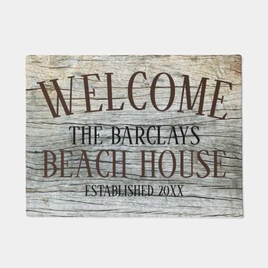 Family Beach House Rustic Deurmat (Voorkant)
