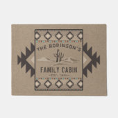 Family Cabin Rustic Southwest Native Tribal Cactus Deurmat (Voorkant)