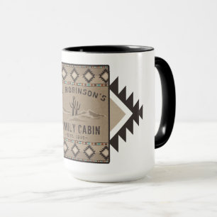 Family Cabin Rustic Southwest Tribal Cactus Large Mok