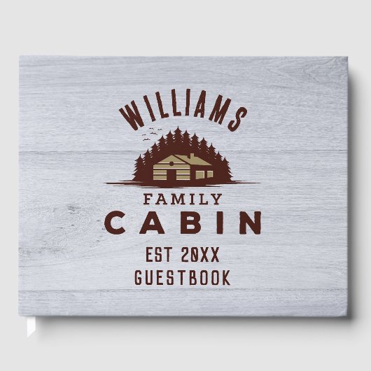 Family Cabin Rustic Wood Personalized  Gastenboek (Voorkant)