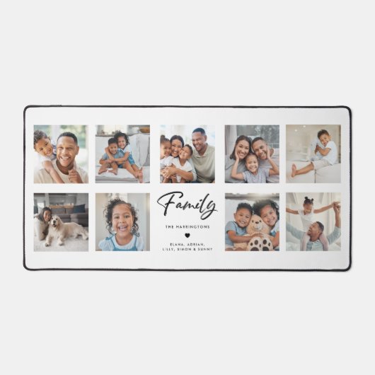 Family Calligraphy | 9 Photo Collage Personalized  (Recto)