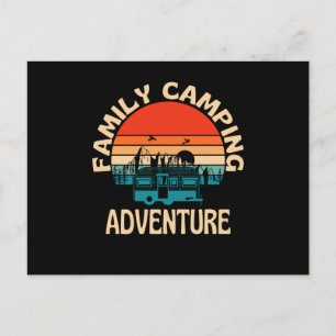 Family Camping Adventure Caravan Briefkaart