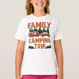 Family Camping Trip Caravan Rv Trailer T-shirt