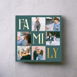 Family Chic Multi Photo Turquoise<br><div class="desc">Poster présente la fac de photo moderne et maman en papier.</div>