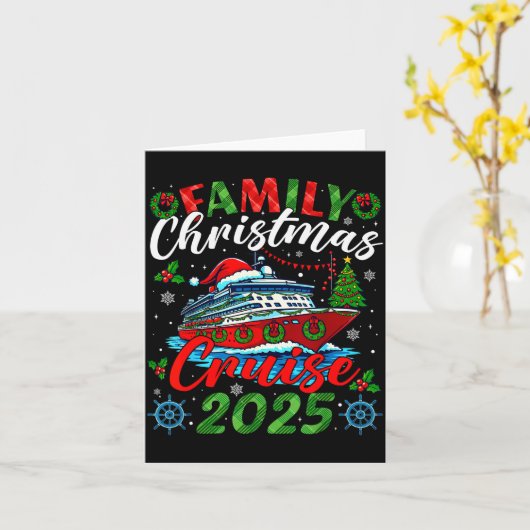 Family Christmas Cruise 2025 Xmas Matching Men Wom Kaart (Gele Bloem)