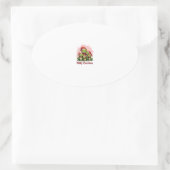 Family christmas frogs (1) ovale sticker (Tas)