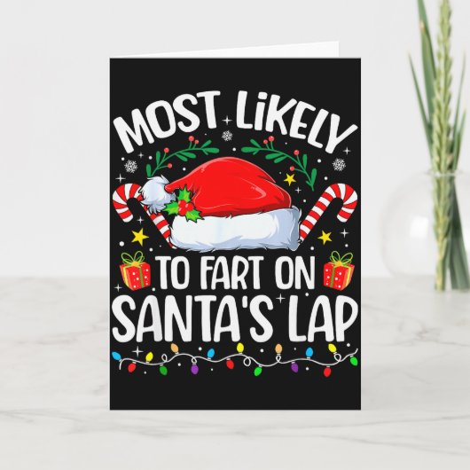 Family Christmas Most Likely To Fart On Santa's La Kaart (Voorkant)
