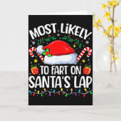 Family Christmas Most Likely To Fart On Santa's La Kaart (Gele Bloem)