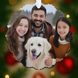Family Christmas Photo Holiday Paper Ornament Card Kaart