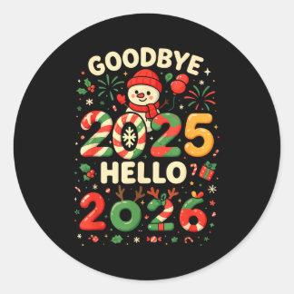 Family Christmas Shirts Matching 2025, Funny Nye H Ronde Sticker