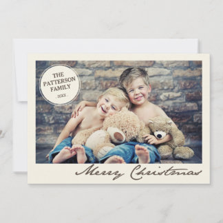 Family Circle Vintage Joyeux Carte photo de Noël