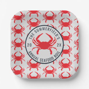 Family Crab Boil Summer Seafood Party Custom Papieren Bordje