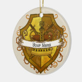 Family Crest Crown Achternaam Ornament (Links)