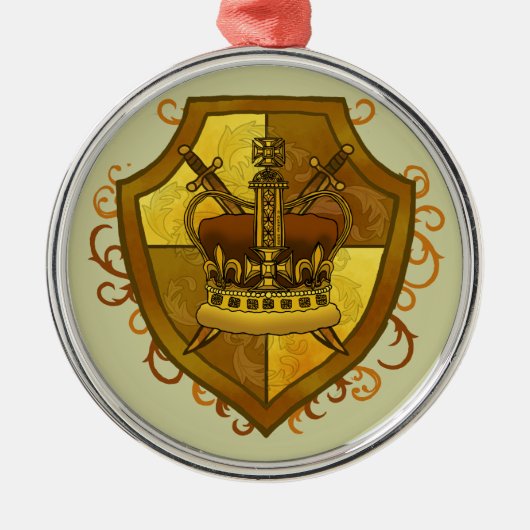 Family Crest Crown Sword Shield ornament (Voorkant)