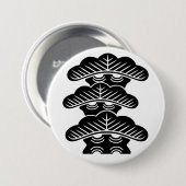 [Family Crests] Left-aligned 3tiered pine trees Ronde Button 7,6 Cm (Voorkant /achterkant)