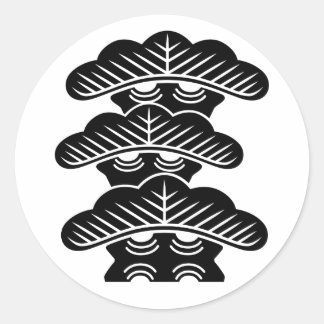 [Family Crests] Left-aligned 3tiered pine trees Ronde Sticker