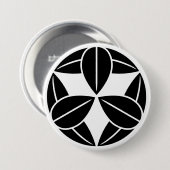 [Family Crests] Nine bamboo leaves Ronde Button 7,6 Cm (Voorkant /achterkant)