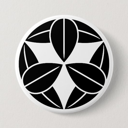 [Family Crests] Nine bamboo leaves Ronde Button 7,6 Cm (Voorkant)