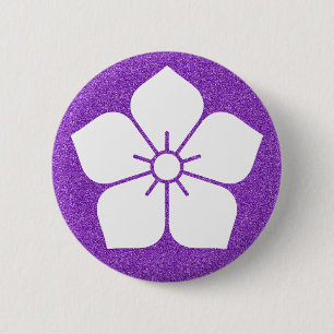 [Family Crests] White Kikyo flower Button