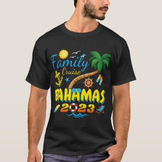 Family Cruise Bahamas 2023 Matching Group Summer V T-shirt