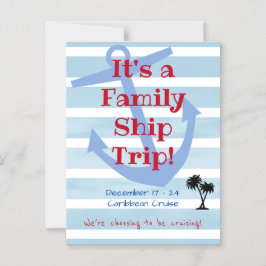 Family Cruise Stateroom Anchor Magnet Magnetische Uitnodiging