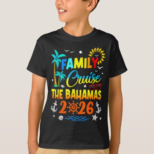 Family Cruise The Bahamas 2026 Summer Matching Vac T-shirt (Voorkant)